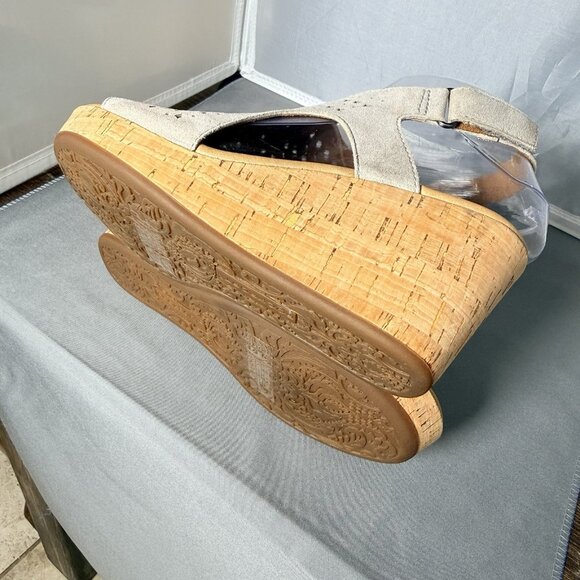 ROCKPORT Women's Briah Perf Sling Wedge Sandals Beige Size 6M - Picture 6 of 9